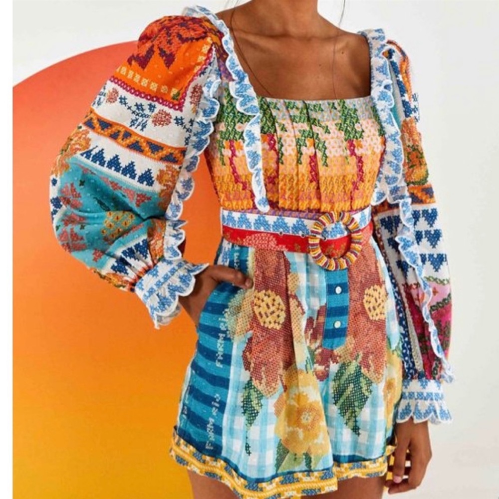 NWT Farm Rio Summer Stitches Romper